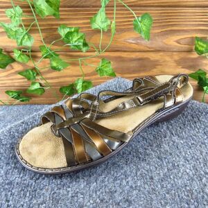 Clarks Women's Bendables Strappy Bronze Leather‎ Sz 6 Medium Gently Used 2025